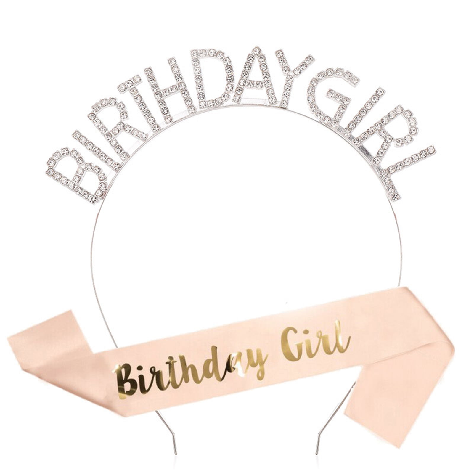 HEVIRGO 1 Set Glitter Hair Band Set Birthday Style Alloy Creative Festive Touch Hair Band Decor