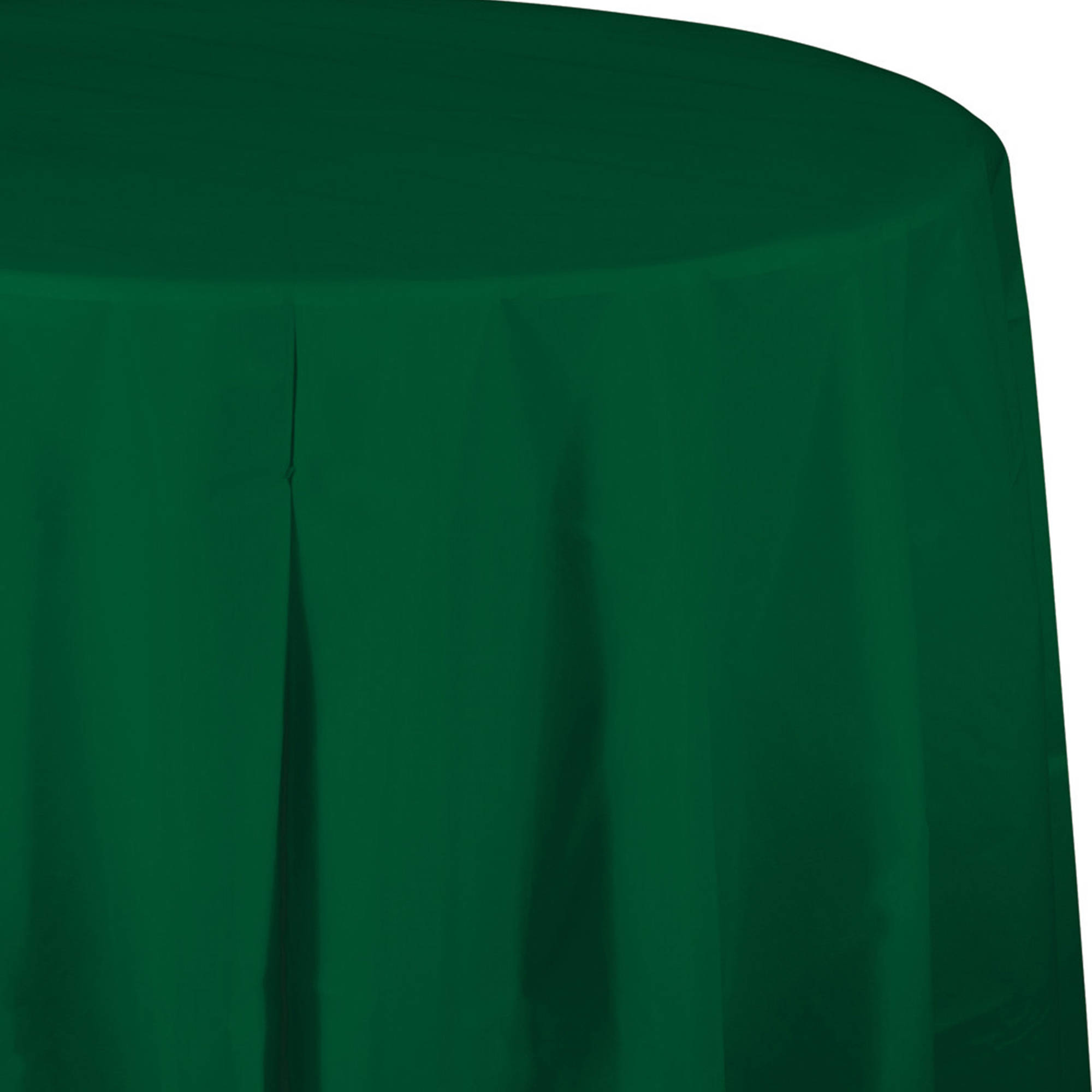 Hunter Green Round Plastic Tablecloth, 1Pack