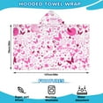 thumbnail image 2 of Pink Breast Cancer Hooded Bath Towel，50"x30" for Ages 3 To 12 Kids, Quick Dry Lightweight Soft Microfiber Hood Beach Towel Cover Up for Kids, 2 of 7