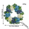 thumbnail image 6 of Spring Summer Wreath Blue and White Hydrangea Artificial Wreath Deadwood Simulation Flower Rattan Wreath for Front Door Outdoor Indoor Wall Window Hanging Home Decor, 6 of 12