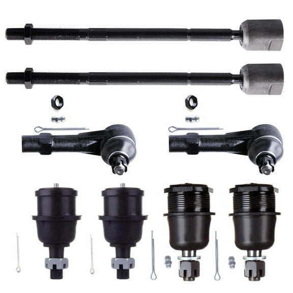 ECCPP - 8PCS Front Inner Outer Tie Rod End Lower Upper Ball Joint Compatible Fit 1991-1996 For Dodge Dakota Suspension Kit
