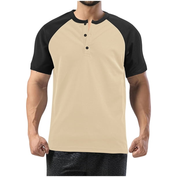 pstuiky Camisa de manga corta para hombre, Camisa informal de moda para hombre, con botones, color a juego, bolsillo en el pecho, manga corta y solapa camisas casuales para hombre m