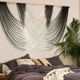 Large Macrame Wall Hanging Black Dip Dyed Fiber Wall Art Macrame Wall