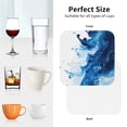 thumbnail image 6 of Honeii Blue White Fluid Art Print Leather Coaster Set of 4, Ideal for Safeguarding Your Furniture from Drinks Spills and Effortless Cleanup-Square, 6 of 6