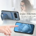 thumbnail image 5 of for Google Pixel 7 Back Case, Luxury Ultra Slim Carbon Fiber Card Slot with Kickstand Shockproof Protective, Support Car Magnetic Mount Case Cover for Google Pixel 7, Blue, 5 of 6