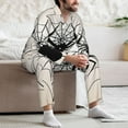 thumbnail image 7 of Picia Spiders On The Web 1 Pattern Men’s Long-Sleeve Sleepwear Set - Soft 2-Piece Loungewear with Pockets, Comfy PJs for Relaxing Nights-Large, 7 of 7