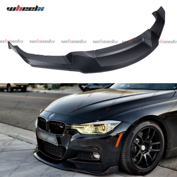 Front Bumper Lip Splitter Compatible with 2012-2018 F30 F31 Base 3 Series (M Tech/M Sport Only), Air Dam Spoiler Lower Chin 3Pcs Fits for Sedan, Protection Body Part (Matte Black)