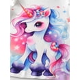 thumbnail image 4 of Toddler Girl Clothes Ruffle Unicorn Short Sleeve Tops and Shorts Cartoon Pattern Outfits Set White 2-3 Years, 4 of 7