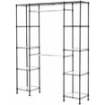 thumbnail image 6 of Basics Expandable Metal Hanging Closet Organizer and Storage Rack Wardrobe with Shelves, 57-80''L x 14''W x 72''H, Bronze, 6 of 6
