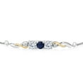 thumbnail image 2 of Gem Stone King 925 Sterling Silver and 10K Yellow Gold Sapphire and Moissanite and Lab Grown Diamond Tennis Bracelet for Women (1.62 Cttw, September Birthstone, Fully Adjustable up to 9 inch), 2 of 3