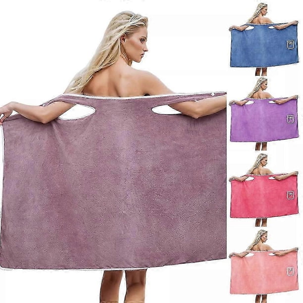Women's Wearable Shower Skirt, Shower Spa Wrap Towel Dress Quick Dry Bath Robe