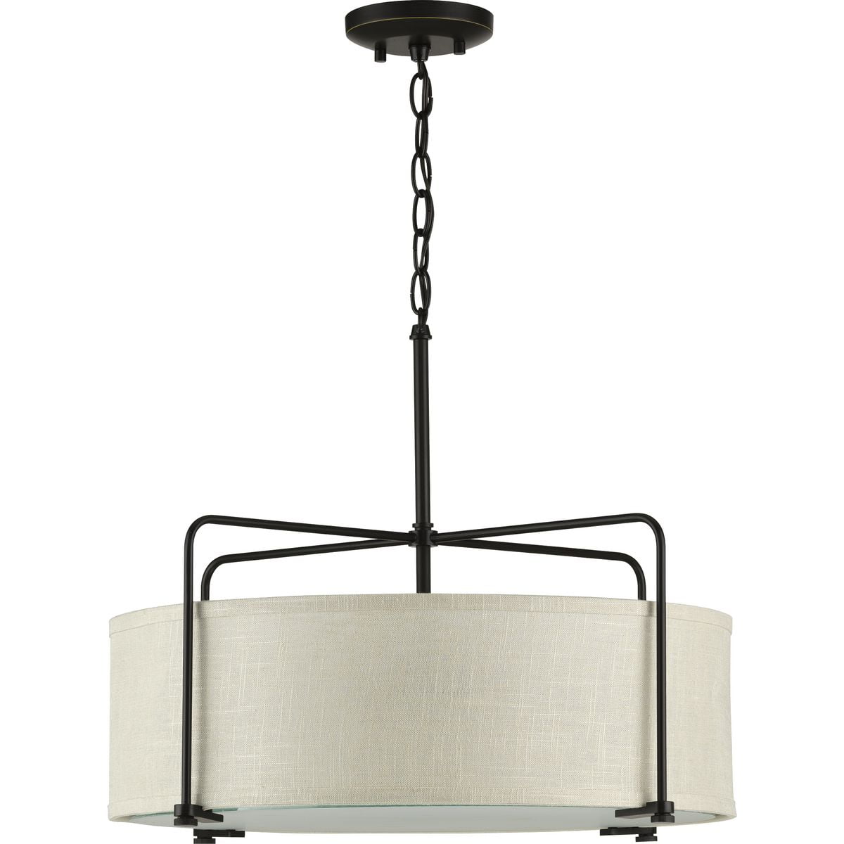 Open Box P350110-020-Progress Lighting-Kempsey - 11 Inch Height - Close-to-Ceiling Light - 3 Light - Flat Round Shade - Line Voltage-Antique Bronze Finish