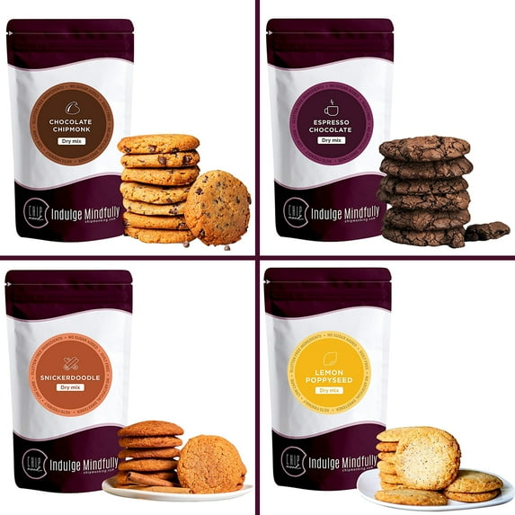 ChipMonk Cookie Mix, Variety Pack - Zero or Low Carb Keto Friendly Snacks, Dessert, Cookies, Gluten-Free, High Fat and Protein, Low Sugar