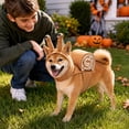 thumbnail image 5 of 2026 Halloween Pet Snail Costume, One-Piece Hooded Plush Snail Tentacles & Rolled Shell Harness Vest Apparel Outfit for Cats Small Medium Dogs Cosplay Party Brown L, 5 of 5