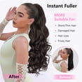 thumbnail image 3 of Ponytail Extension,24 Inch Claw Clip in Long Curly Wavy Black Brown Ponytail Hair Extension Jaw Clip  Pony Tails Hairpiece for Women, 3 of 7