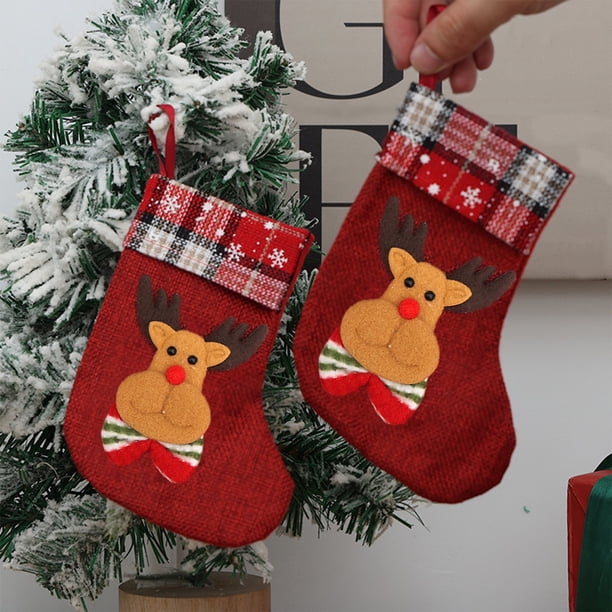Calcetines Navideños, Adornos para El Árbol de Navidad, Bolsas de Regalo Navideñas, Adornos Decorativos