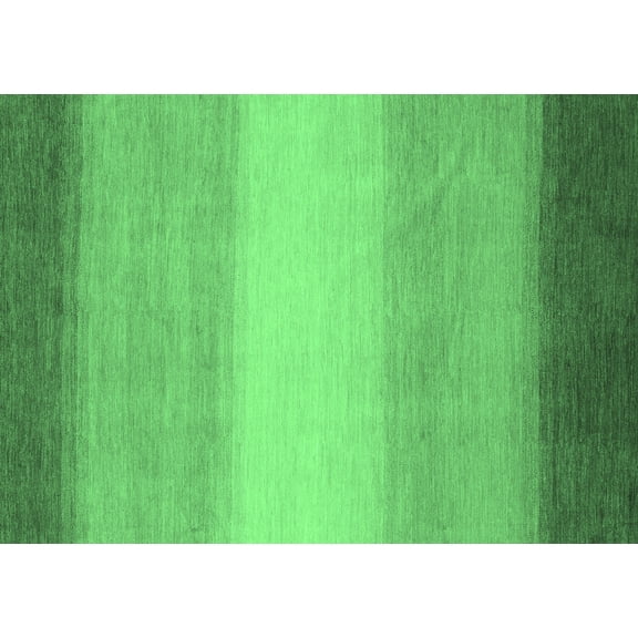 Ahgly Company Indoor Rectangle Abstract Emerald Green Modern Area Rugs, 5' x 7'
