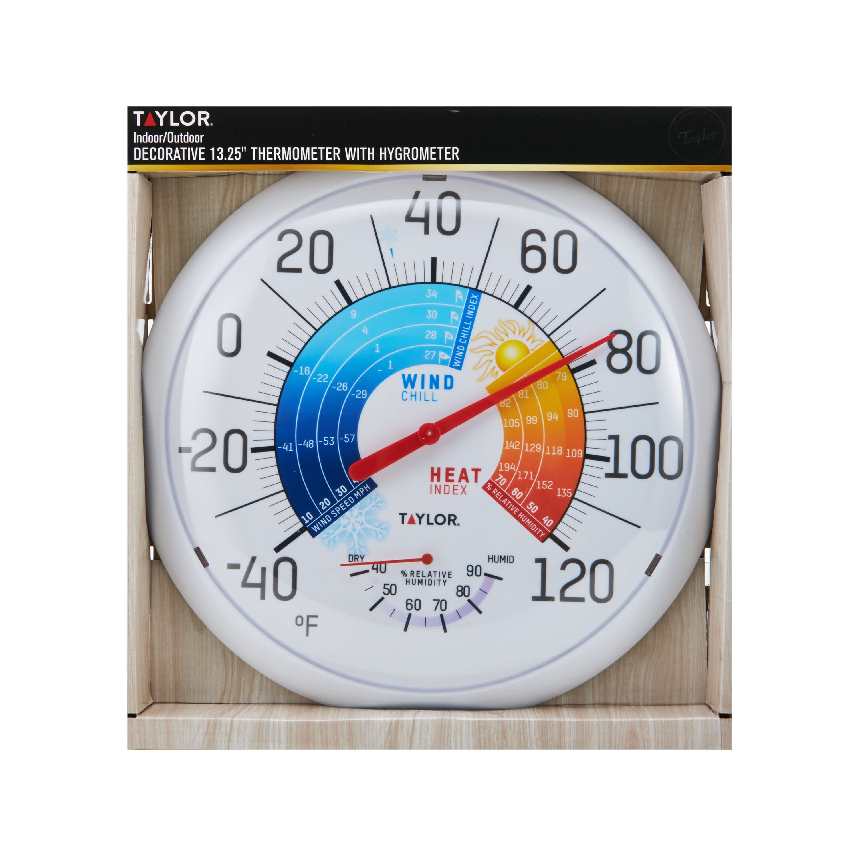 Taylor Hygrometer/Temperature/Time Digital Thermometer Plastic Black