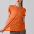 thumbnail image 6 of Babysbule Crew Neck Short Sleeve Workout Top Cutout Cross Back Quick Dry Yoga T-Shirt Athletic Activewear for Gym Running, 6 of 8