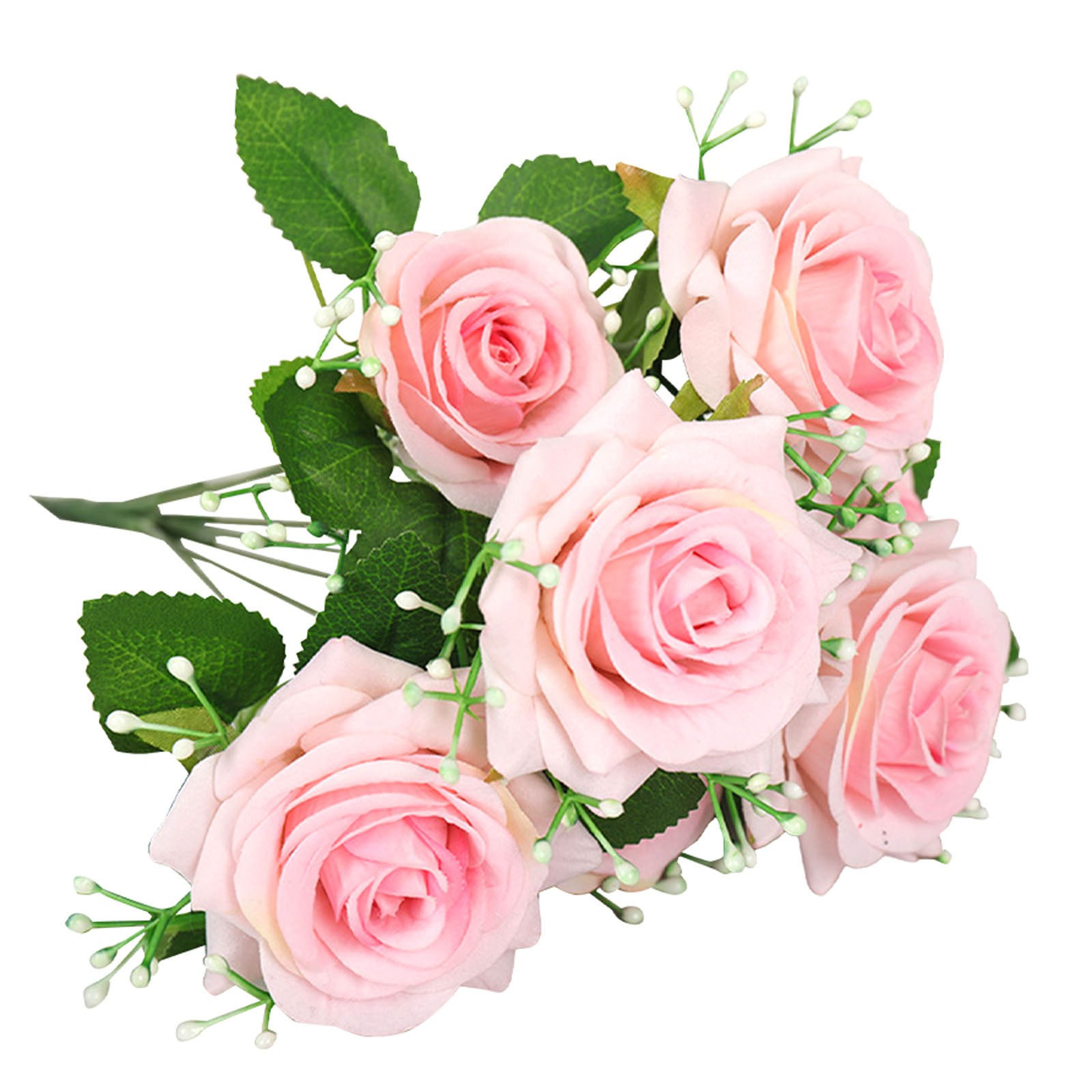 Pianpianzi Fake Roses for Fake Plants Artificial Bush Dried Bunch Faux