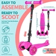 thumbnail image 5 of Kids 3 Wheel Scooter with Light  Wheels, Adjustable Height, Lean to Steer for Ages 2-6, 5 of 6