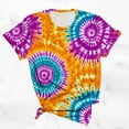 thumbnail image 4 of Alllist Short Sleeve Oversized Shirts for Women Tie Dye Shirts Crew Neck Workout Tops for Women Orange,Xxxl, 4 of 6