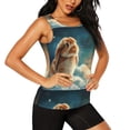 thumbnail image 2 of Salouo Starry Sky Cloud Cute Rabbit Pattern Workout Tank Tops for Women,Gym Exercise Sleeveless Running Loose Athletic Top Fit Yoga Tops Active Shirts-X-Large, 2 of 7