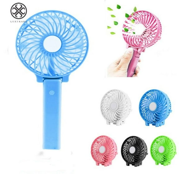 Luxtrada Mini Portable Handheld Fan Electric Fans Portable Small Personal Portable Table Fan with Battery USB Rechargeable(Blue)