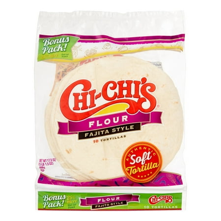 (3 Pack) Chi-Chi's Flour Tortillas, Fajita Style, 17.5