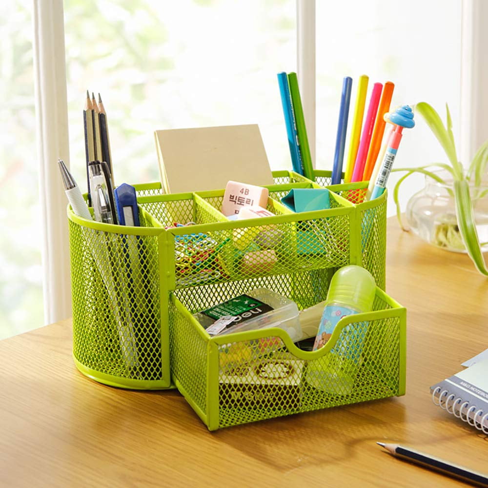 Metal Pattern Mesh Desktop Pen Holder Organizer Office Desk Stationery Case Hot