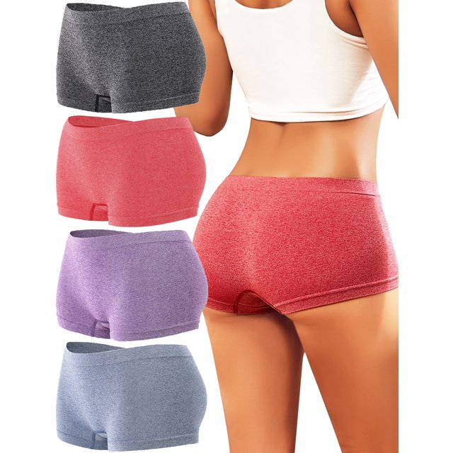 Pantalones cortos Sth Big Seamless para mujer, paquete de 4