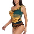 thumbnail image 3 of Picia Sunset Desert Journey Pattern Women's One Piece Swimsuits,One Shoulder Swimwear Asymmetric ,Ruffle Monokinis Bathing Suits,High Waisted Flattering Bathing Suits-Large, 3 of 8