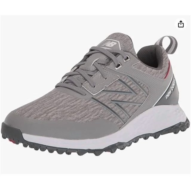 NEW BALANCE MENS SIZE 10.5 D SPIKELESS GRAY WHITE WATERPROOF CONTEND GOLF SHOE
