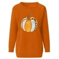 thumbnail image 2 of Franhais Women Halloween Costume Halloween Pumpkin Pullovers Long Sleeve Workout Sweatershirt for Streetwear, 2 of 5