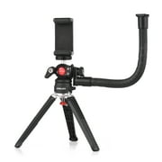 KINGJOY Tripod Stand with Extension Arm, 2kg Load Capacity, 1/4in Screw, Phone Clip - Ideal for Vlog and Live Streaming