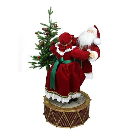 32 Musical And Led Lighted Rotating Santa And Mrs Claus Christmas