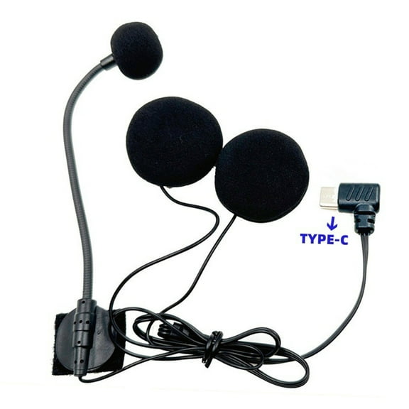 Ciwanning Motorcycle Half Covered Helmets Earpiece with Type C Mic Double Horns 32Ω High Sensitivity Sponge Sleeve