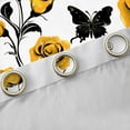 thumbnail image 4 of Homewish Country Flower Floral Blackout Curtains Set of 2 (52x84 Each),Spring Garden Black Butterflies Window Curtains,Yellow White Black Curtains and Drapes For Men Women,Ultra Soft Home Decor, 4 of 6