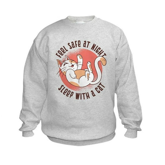 CafePress - Sleep With A Cat Sweatshirt - Kids Sweatshirt, Youth Crew Neck Sweatshirt