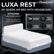Beautyrest® LUXA REST™ 24 Queen Raised Air Mattress with Integrated Headboard, Auto Shut-Off Built-in Pump