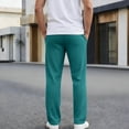thumbnail image 4 of LWavelet Mens Waffle Knit Lounge Pants Elastic Waist Drawstring Casual Pants Sky Blue 3XL, 4 of 4
