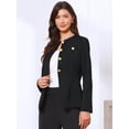 thumbnail image 4 of DARING DIVA Women's Collarless Long Sleeve Business Jacket Office Suit S Black, 4 of 6