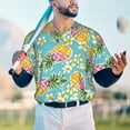 thumbnail image 6 of Daiia Cute Pineapples Mens Baseball Jersey Button Down Shirts Short Sleeve Sports Uniforms-Small, 6 of 9