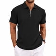 thumbnail image 3 of PBNBP Polos Shirts for Men,Mens Jacquard Knitted Polos Shirts Quarter Zip Polos T Shirt Short Sleeve Regular Fit Shirt for Summer, 3 of 9