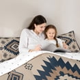 thumbnail image 5 of Feelyou Boho Aztec Triangle Bedding Comforter Set for Men, Brown Blue Hippie Abstract Twin Comforter Sets, Vintage Farmhouse Reversible Bedding Set, Lightweight Room Decor, 2-Piece, 5 of 8