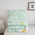 thumbnail image 5 of Cute Flower Comforter Set Twin Size, Botanical Theme Floral Print Bedding Set Room Decor, Watercolor Daisy Quilt Set Soft Polyester Duvet Set, 5 of 8