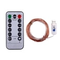 thumbnail image 1 of Cadena de luces, cable de cobre USB, 100 cuentas LED lámpara de fiesta, control remoto, 8 modos, luz decorativa, 10 m Sweethay HA1354-01B, 1 of 7