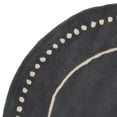 thumbnail image 6 of SAFAVIEH Bella Danita Plain Dotted Bordered Wool Area Rug, Dark Grey/Ivory, 5' x 5' Round, 6 of 8