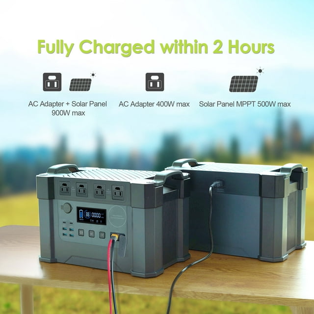 ALLPOWERS 2000W 1500Wh Solar Generator, 4 AC Outlets, XT60 input, Portable Power Station Battery Power Supply for Outdoor Camping, RV, Home Backup , Emergency, CAPA