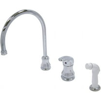Kingston Brass Wyndham Single Loop Handle Widespread Kitchen Faucet With White Sprayer - Polished Chrome